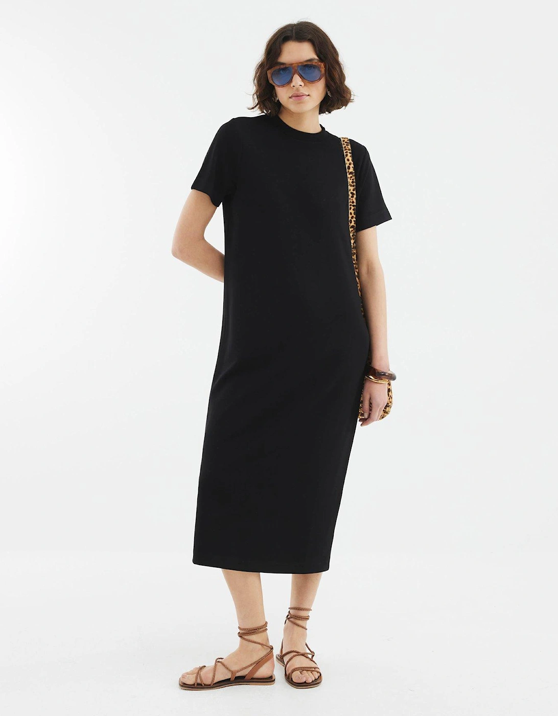 Short Sleeve Clean Maxi Dress - Black, 2 of 1