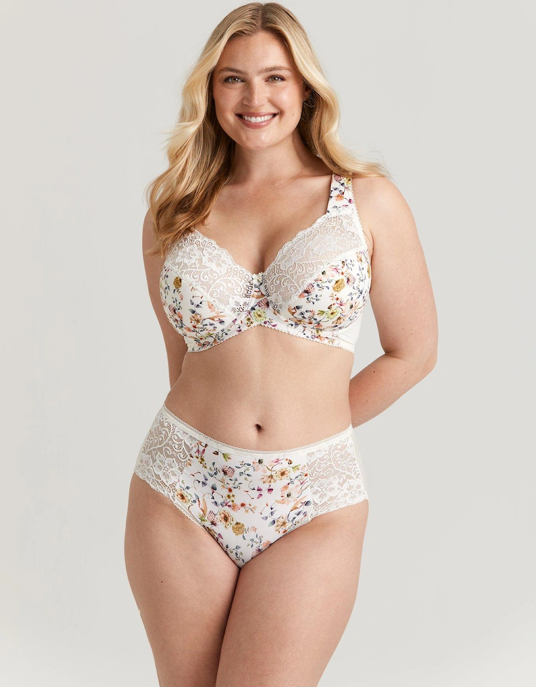 Fauna Floral Underwired Bra - Champagne, 2 of 1