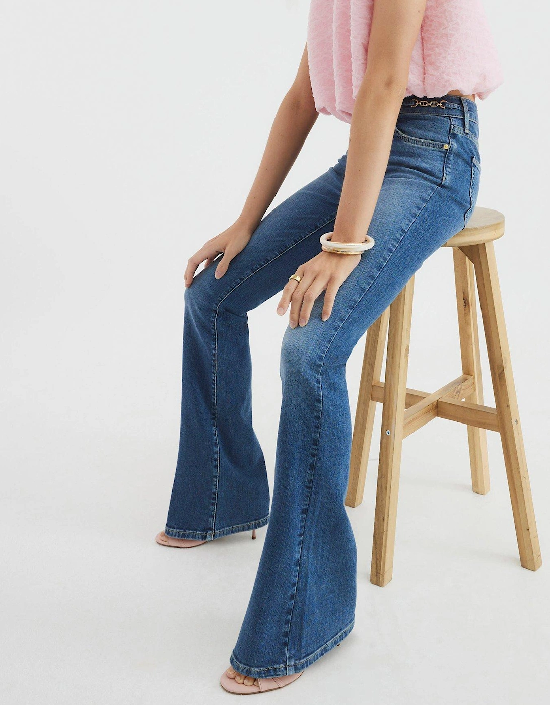 Snaffle Mid Rise Bootcut Jeans, 2 of 1