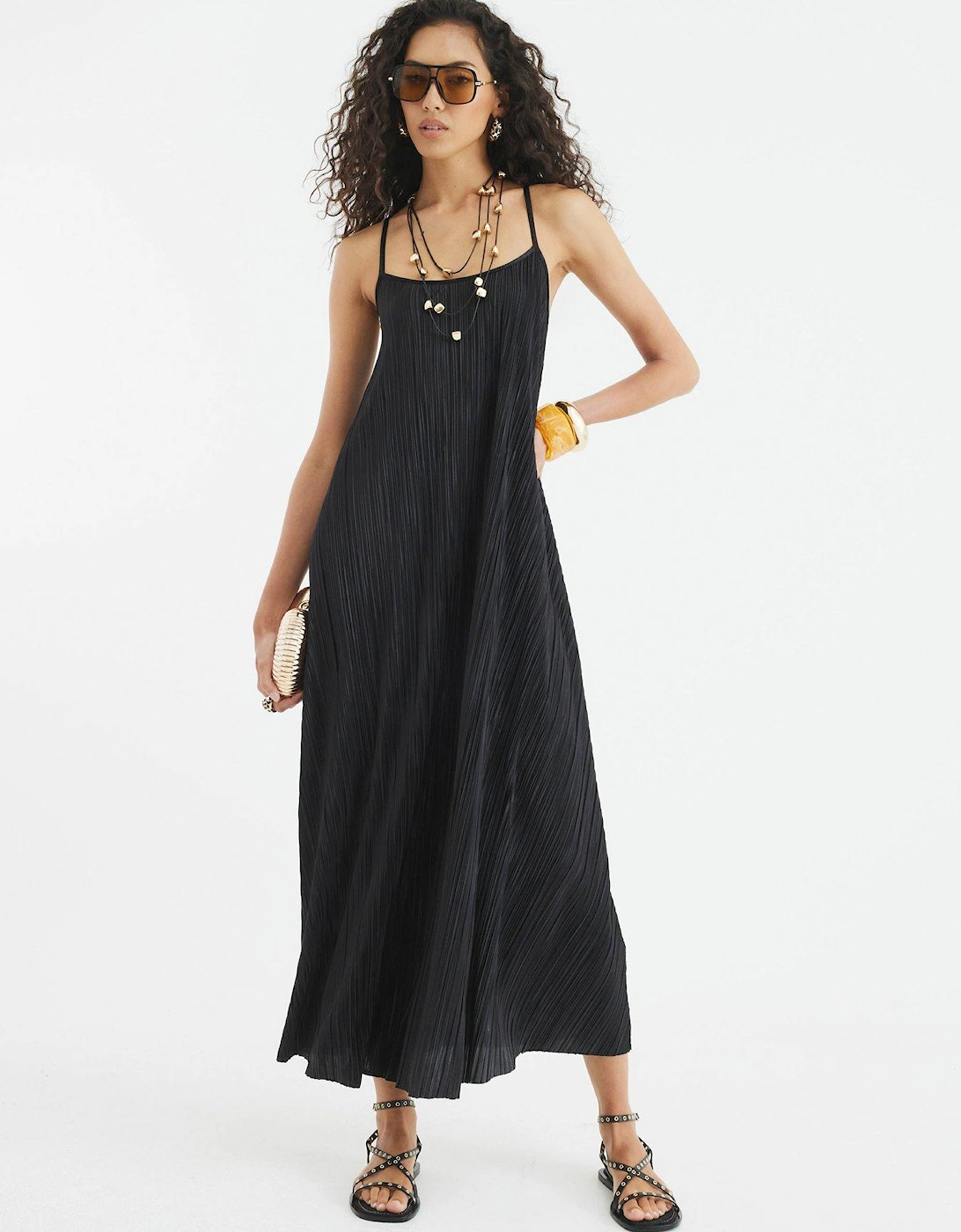 Sleeveless Plisse Maxi Dress, 2 of 1