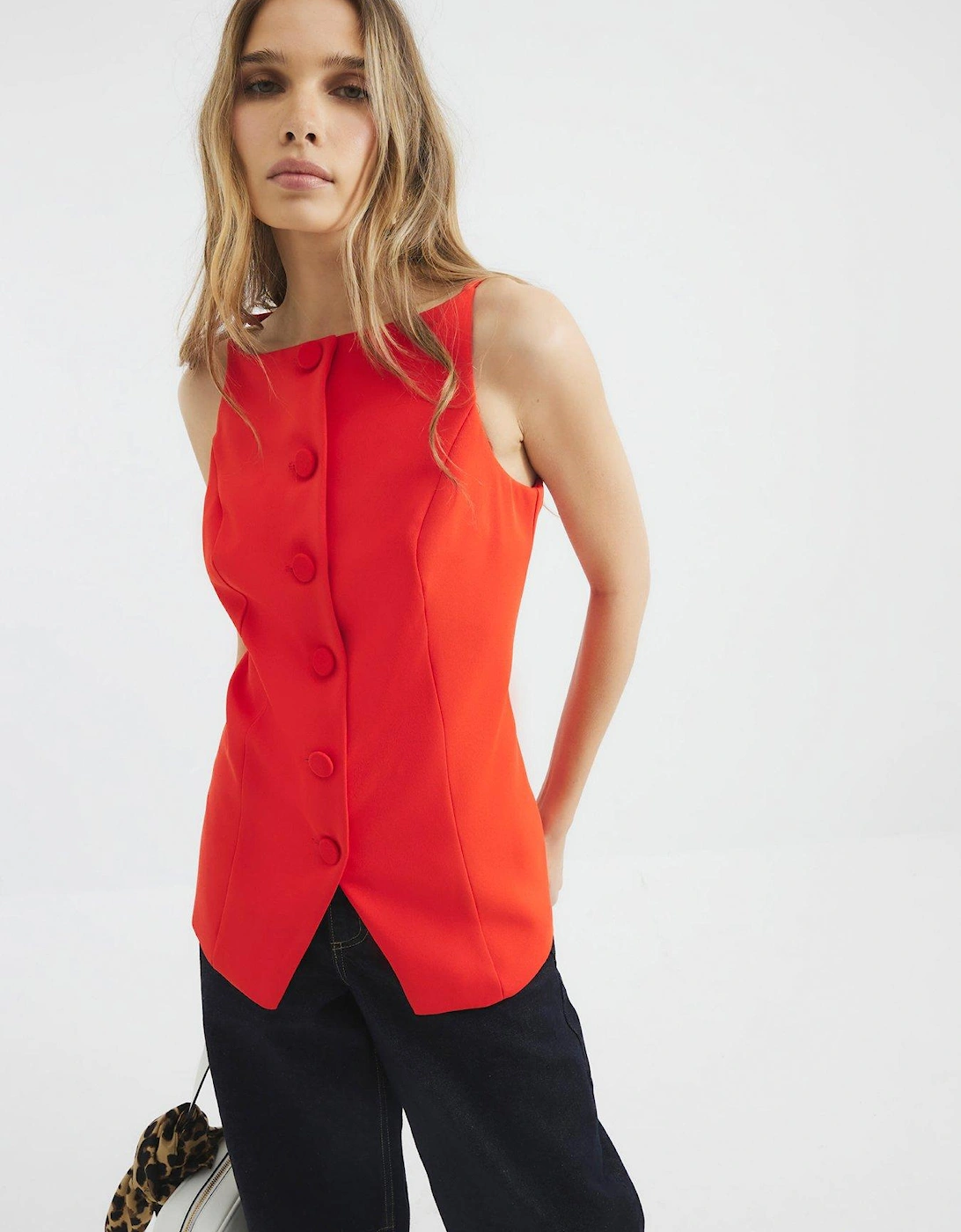 Square Neck Strappy Waistcoat, 2 of 1