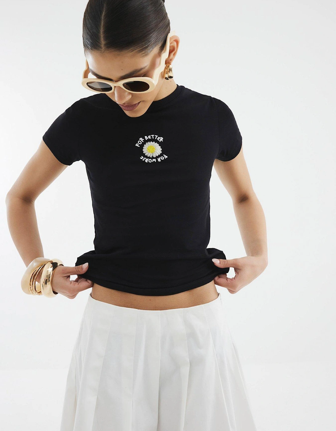 Beaded Daisy Baby T-shirt, 2 of 1