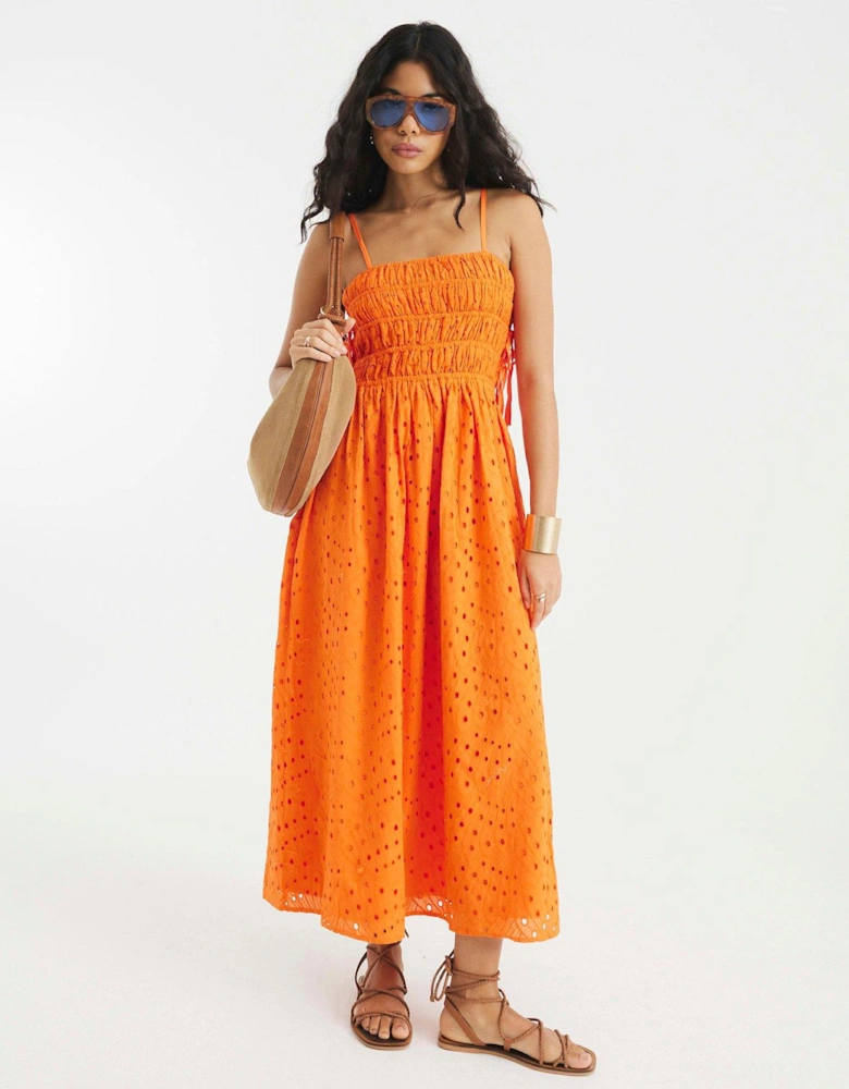 Broderie Baby Doll Maxi - Orange