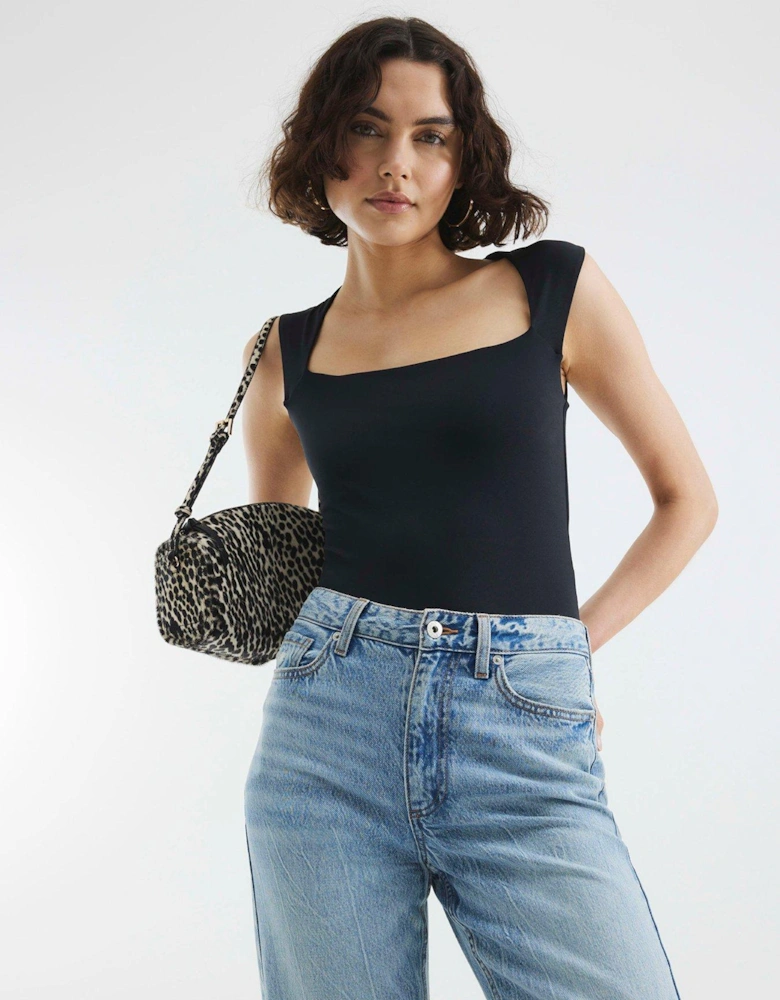 Square Neck Bodysuit - Black