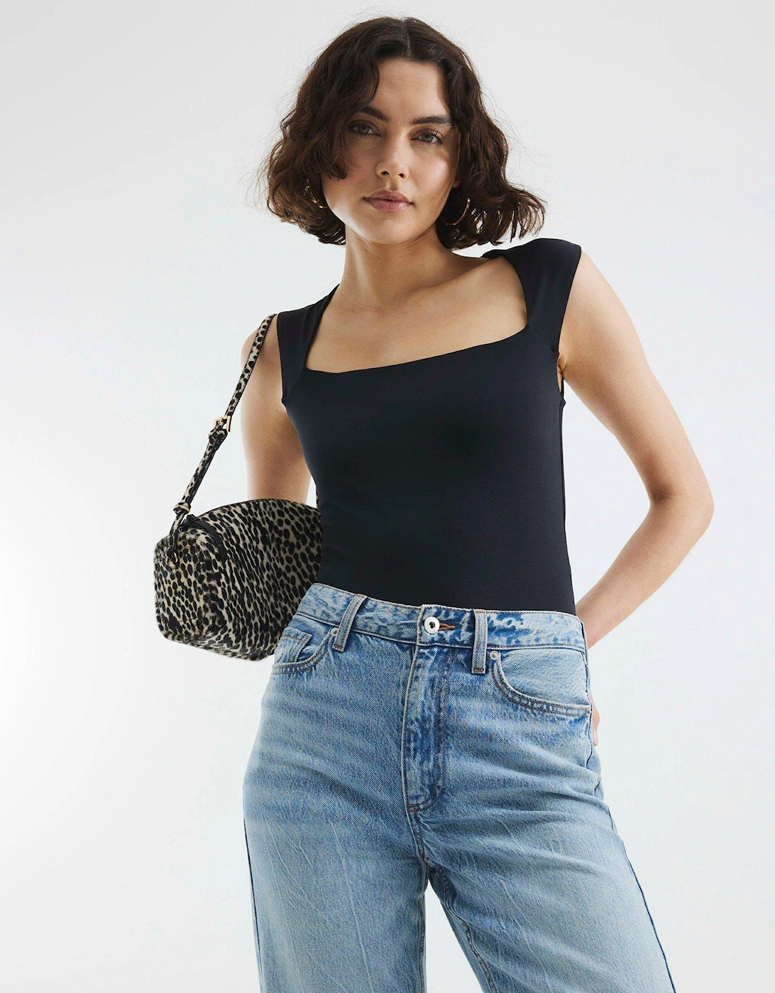 Square Neck Bodysuit - Black, 2 of 1