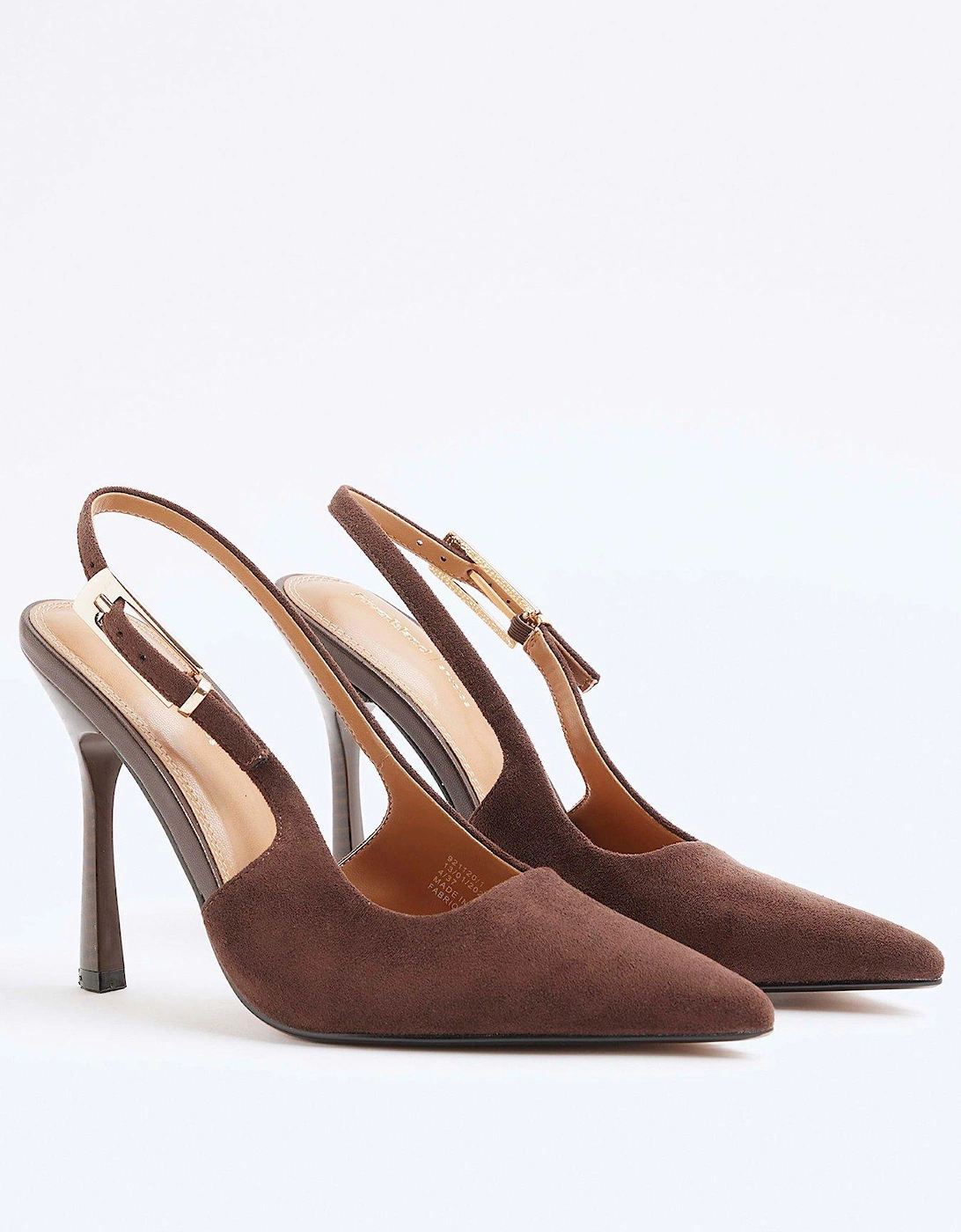 Faux Suede Slingback Buckle Court Heels, 2 of 1