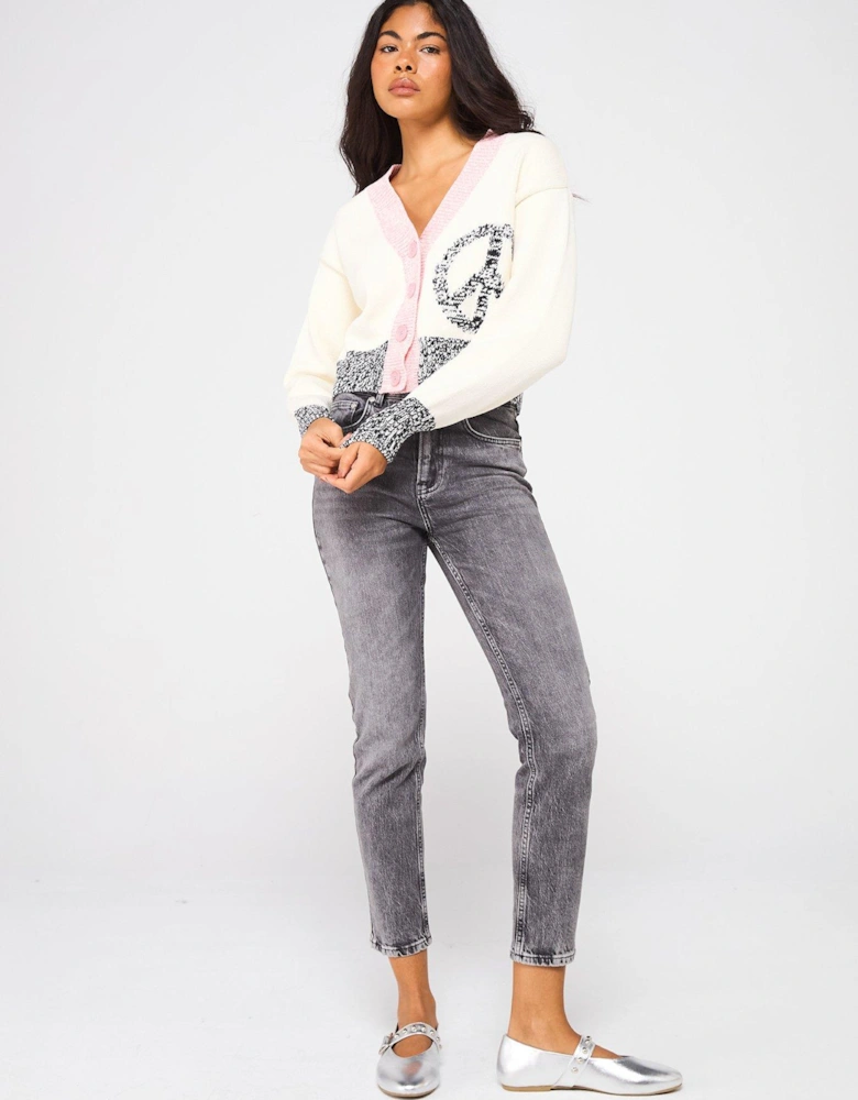 Chunky Knitted Cardigan - White