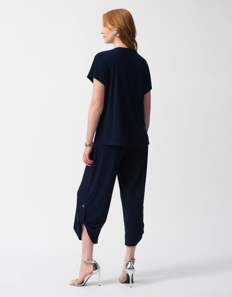 Silky knit culotte jumpsuit