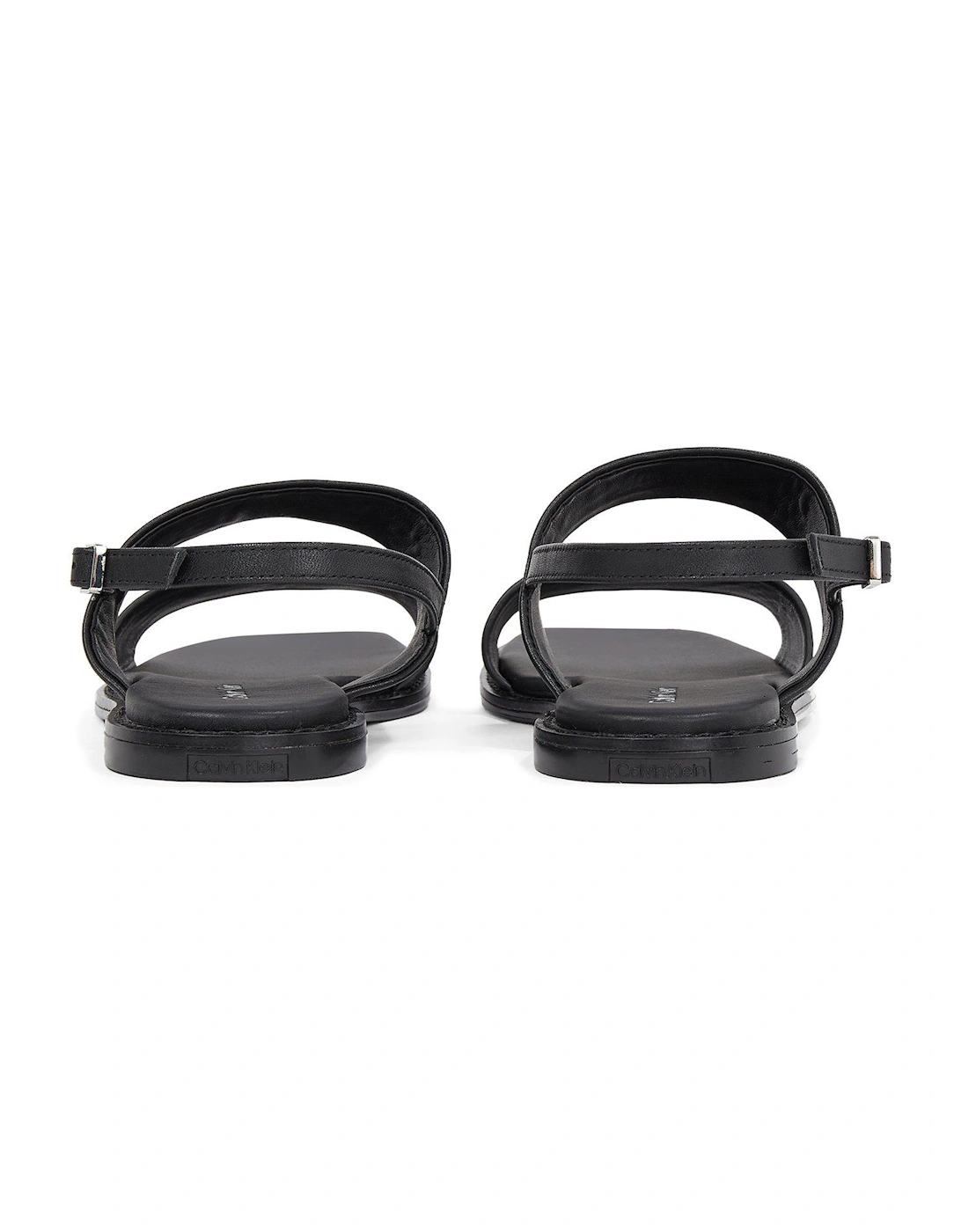 Double Strap Logo Sandals - Black