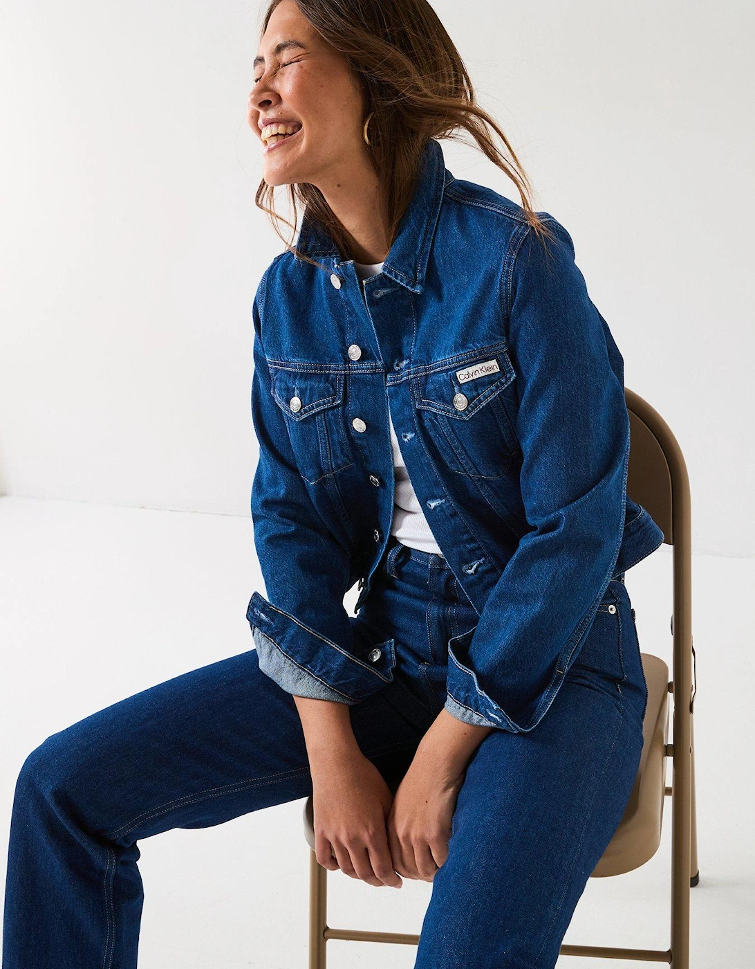 Cropped Denim Jacket - Blue