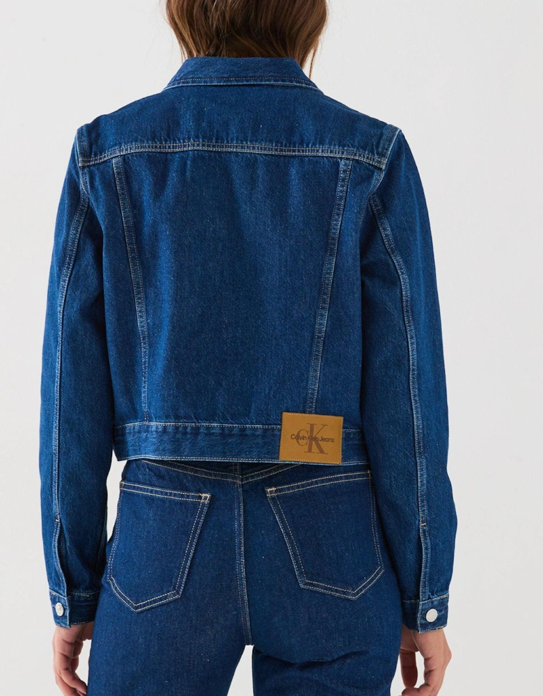 Cropped Denim Jacket - Blue