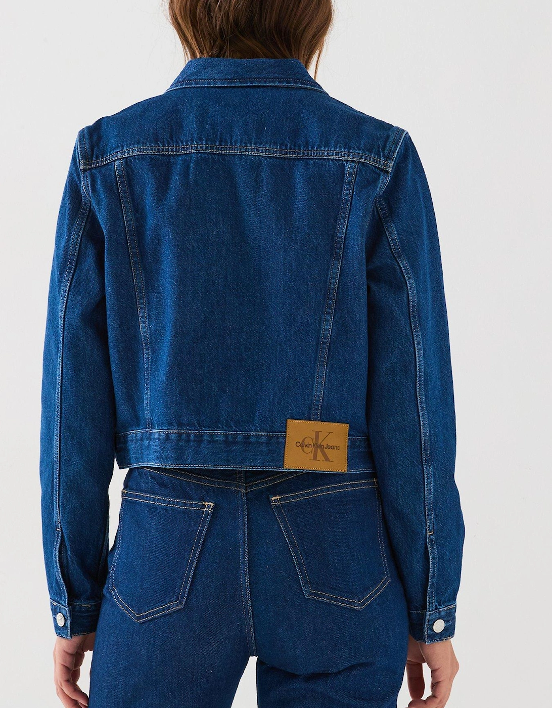 Cropped Denim Jacket - Blue