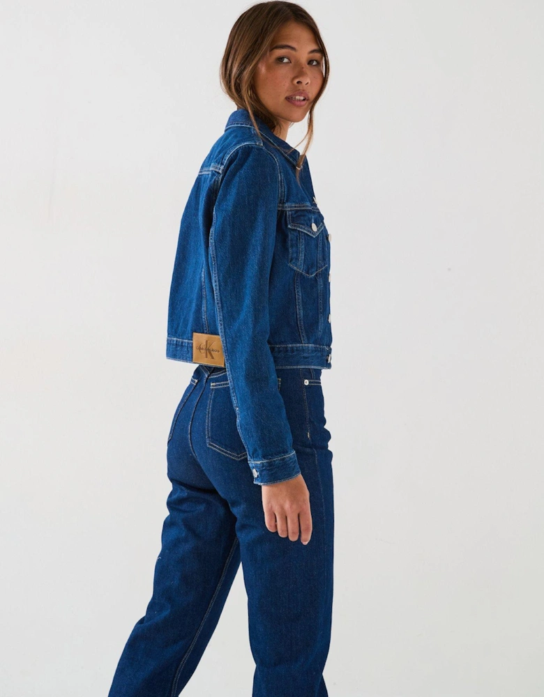 Cropped Denim Jacket - Blue