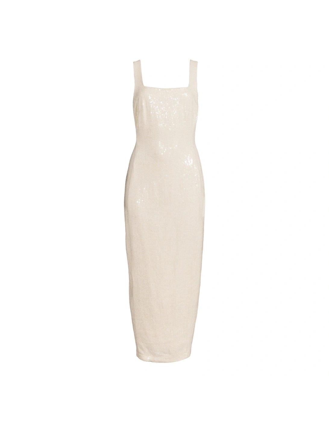 Sequin Midaxi Tailored Dress - Beige 