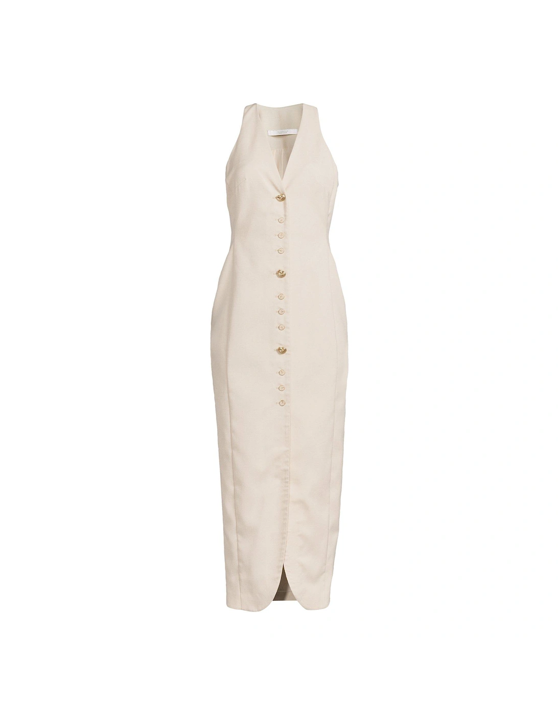 Tailored Multi Button Dress - Beige