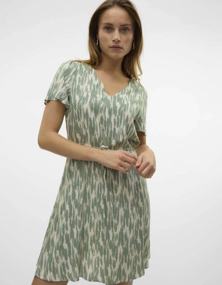 Easy Joy Short Sleeve Short Dress Birch Hedge Green Josey