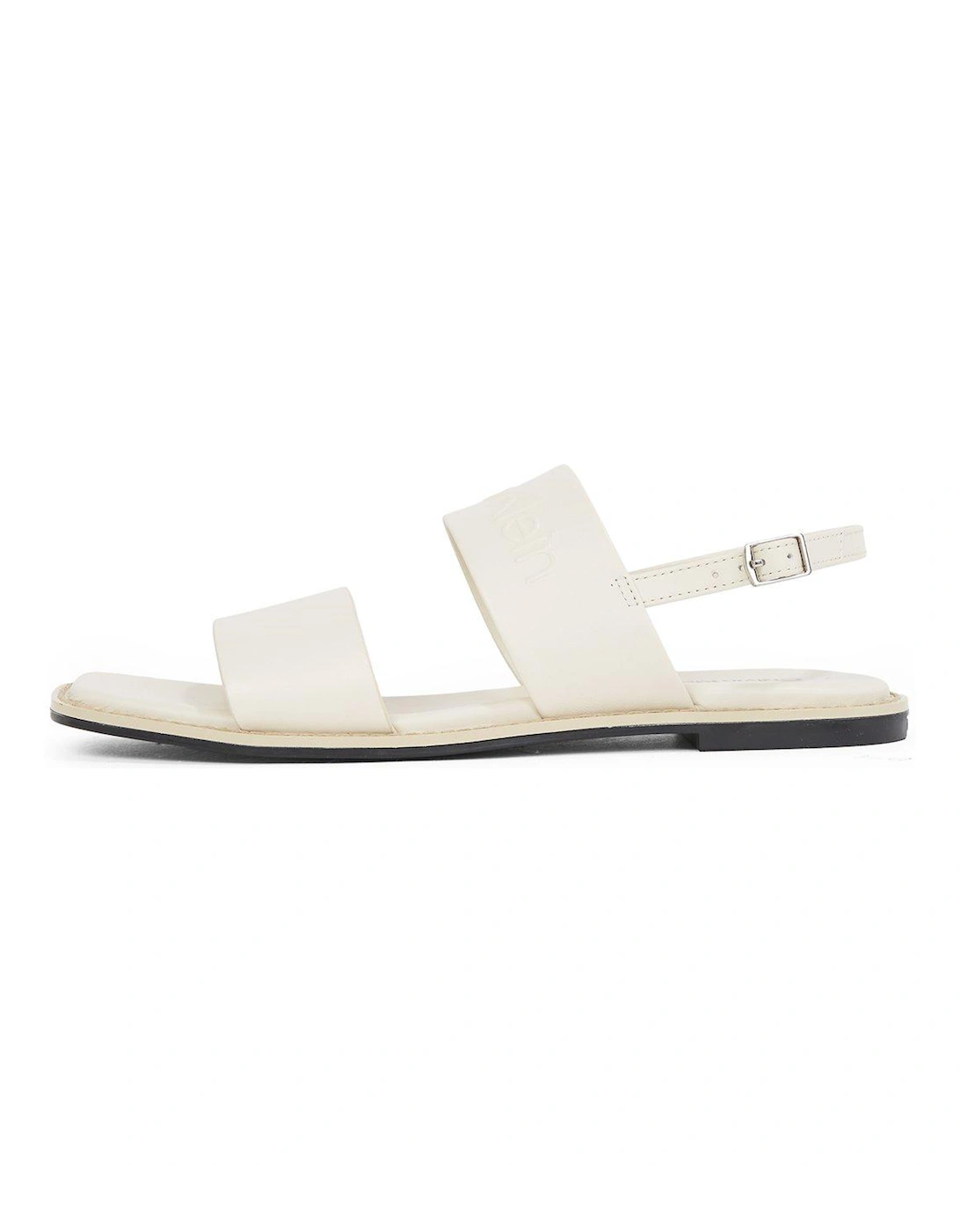 Double Strap Logo Sandal - White