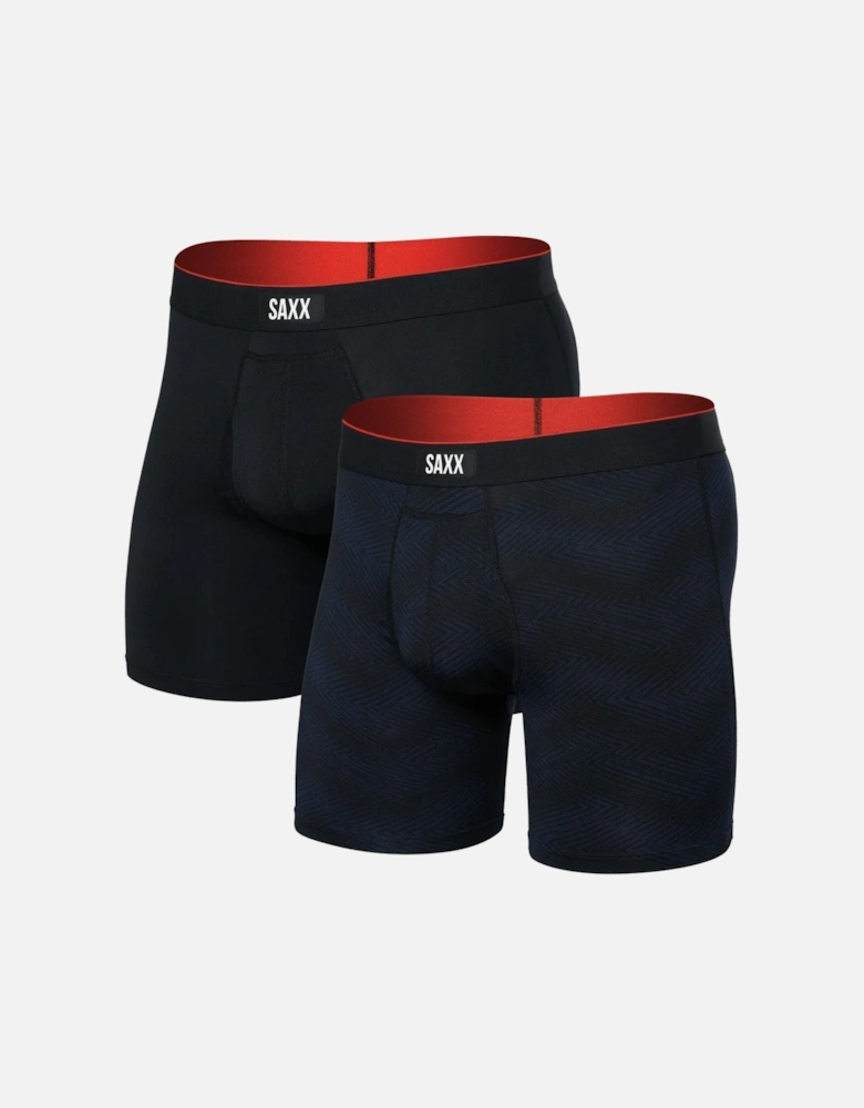 2-Pack Multi-Sport Performance Fly Boxer Briefs 6", Full Tilt Chevron/Black