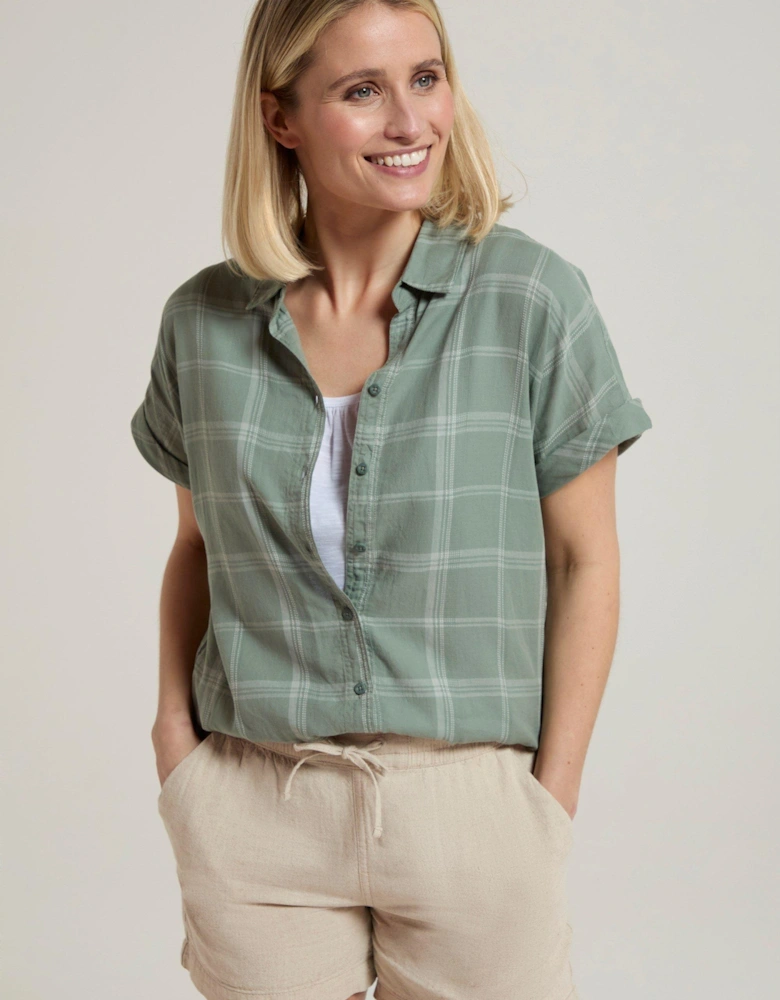Womens/Ladies Palm Checked Relaxed Fit Shirt