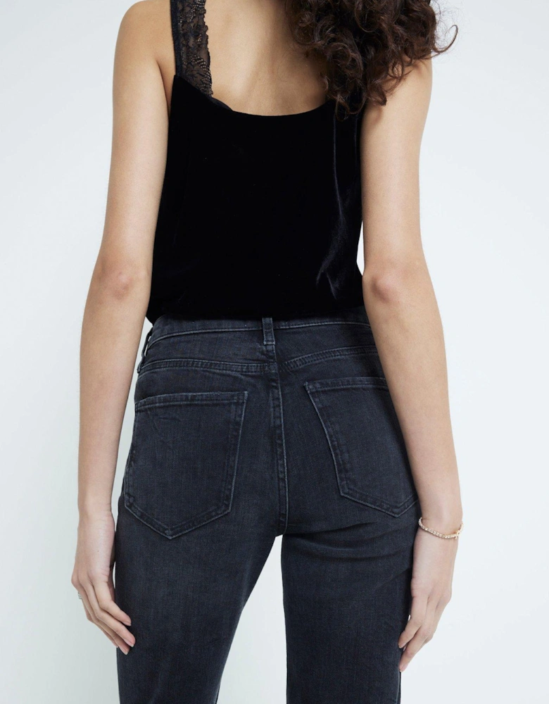 High Rise Slim Fit Jean - Black