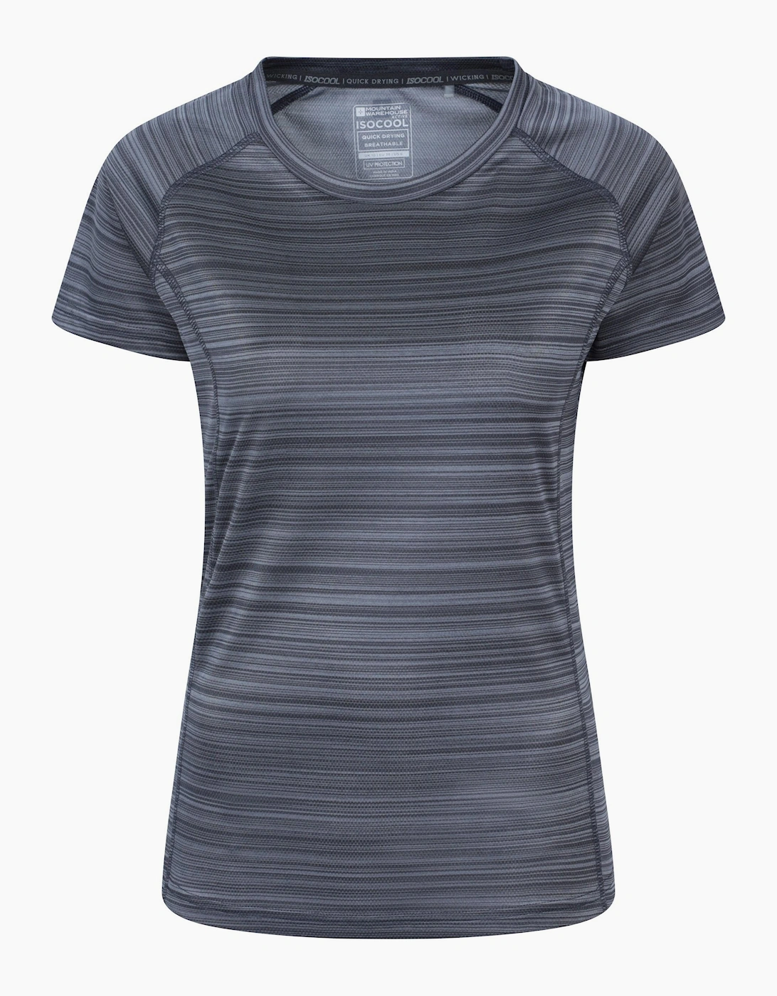 Mountain Warehouse Women's Grey / Endurance Striped T-Shirt - Size: 10