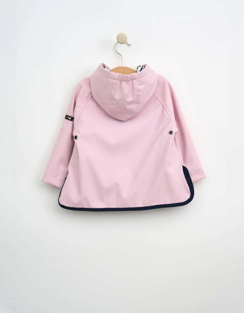 Baby's Whales Raincoat with Cotton Lining Light Rose