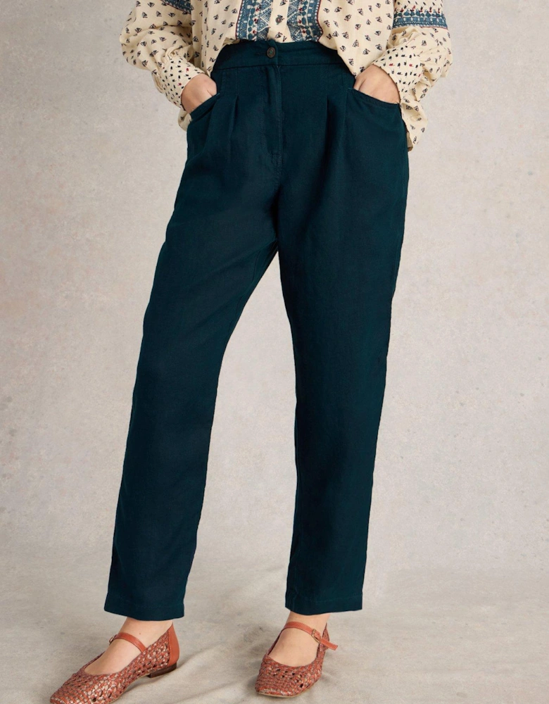 Rowena Linen Trouser - Navy