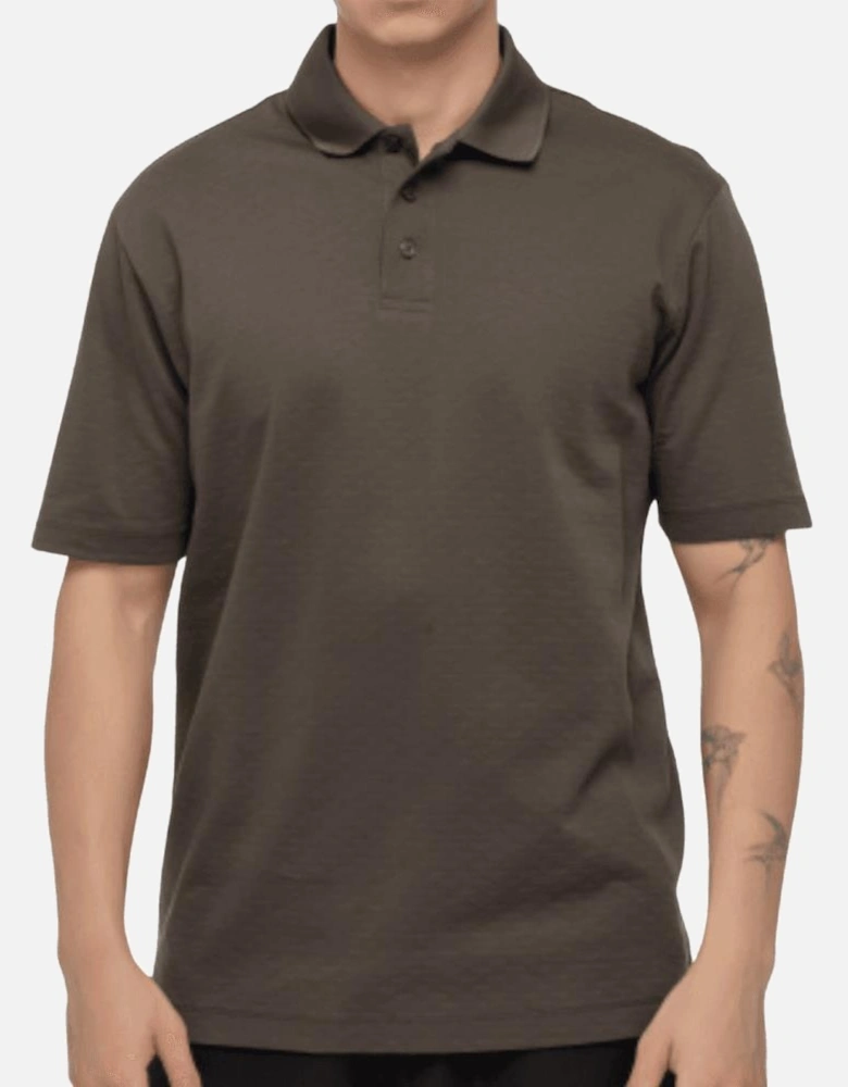 Mercerized Cotton Khaki Polo Shirt