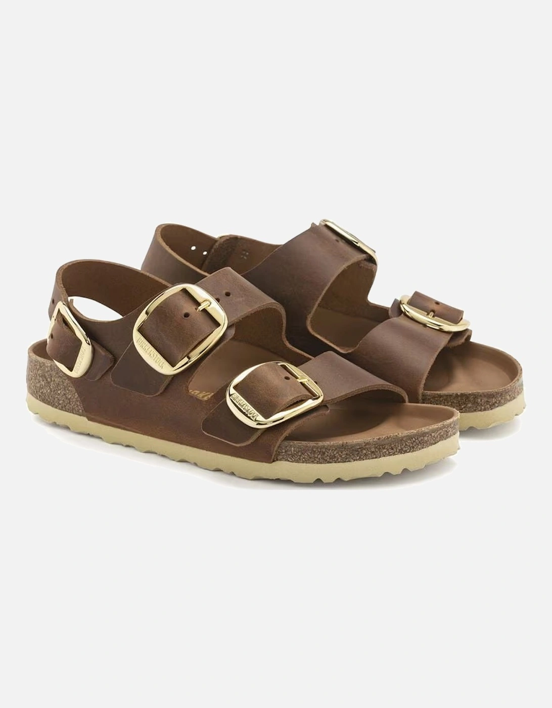 Women's Milano Big Buckle Natural Leather Oiled Narrow Fit Cognac, 6 of 5