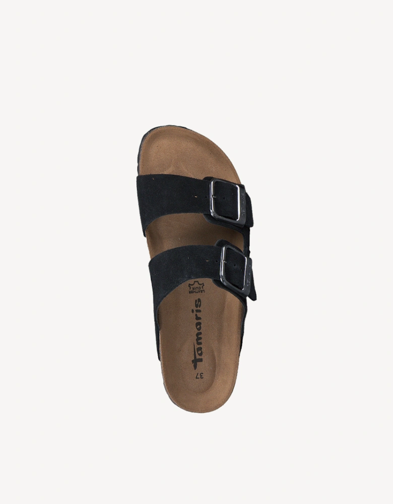Women's 1-27543-42-001 Leather Mule Black