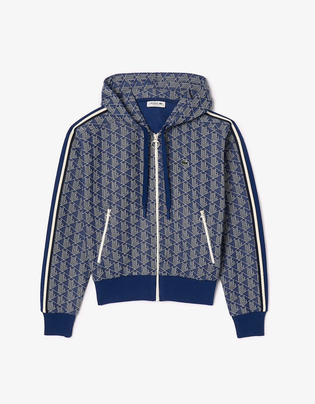 Jacquard Monogram Hoodie - Jacquard Monogram Zip Front Hoodie, 5 of 4