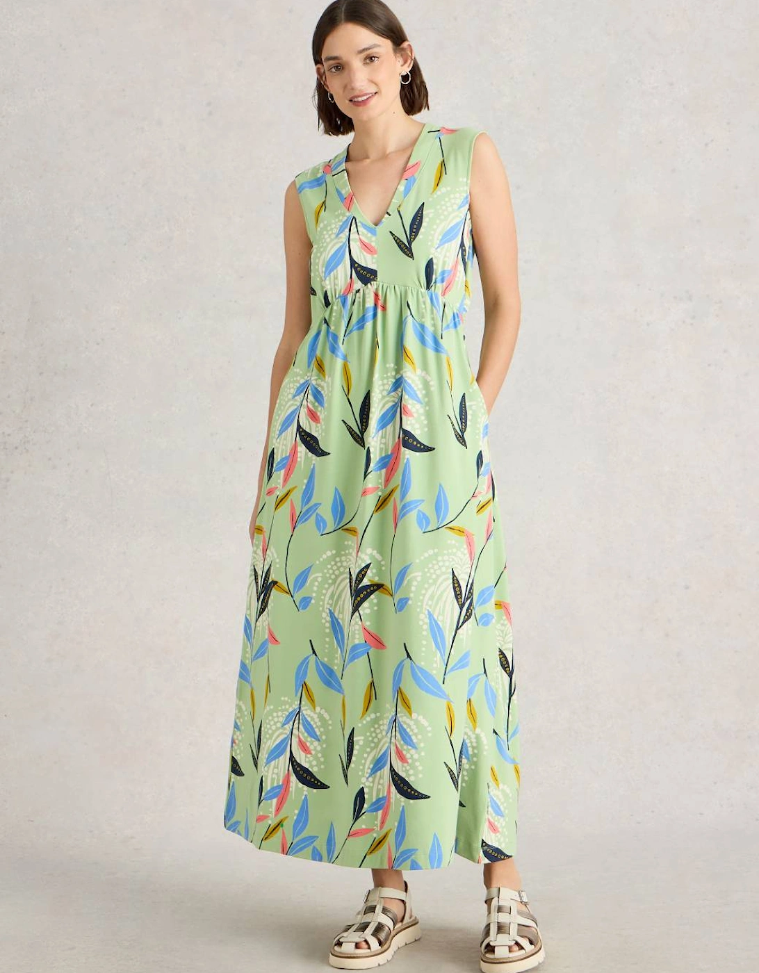 Women's Archer Jersey Maxi Dress Regular Green Multi, 7 of 6