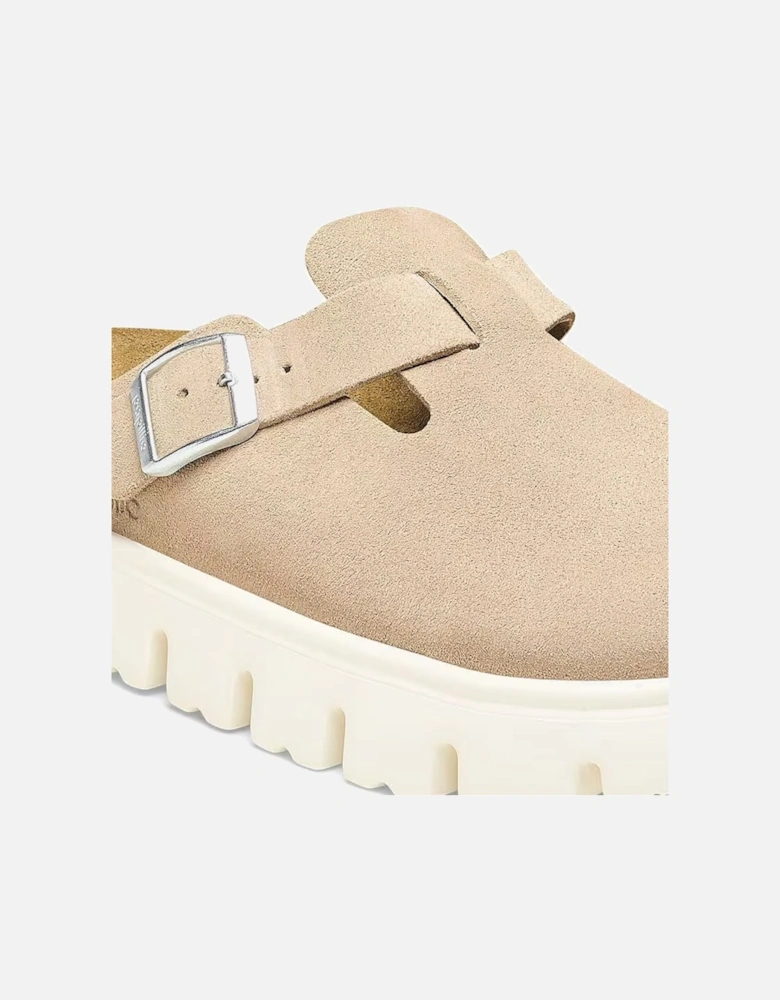 Birkenstock Women's Boston Chunky Suede Leather Narrow Fit Warm Sand