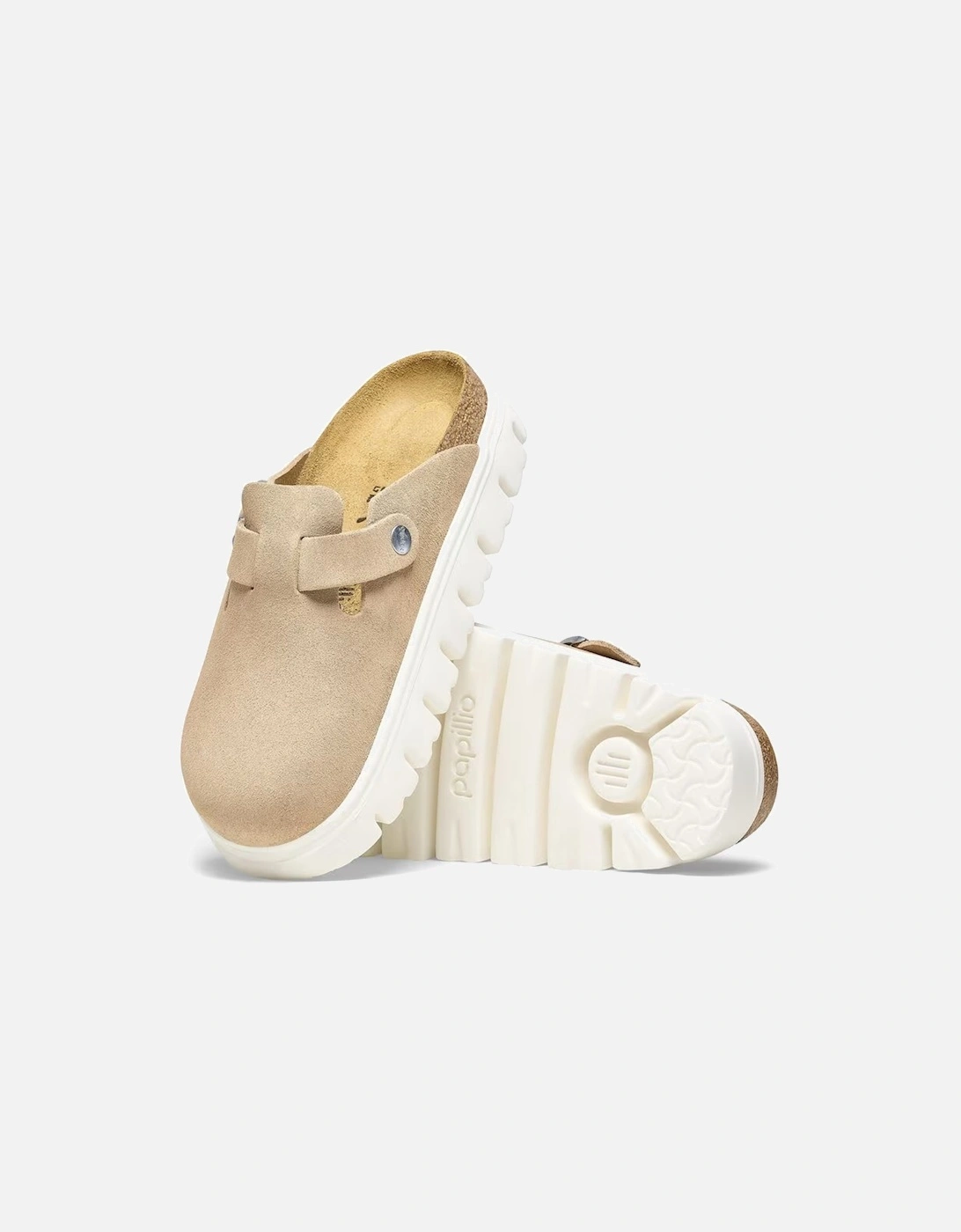 Birkenstock Women's Boston Chunky Suede Leather Narrow Fit Warm Sand