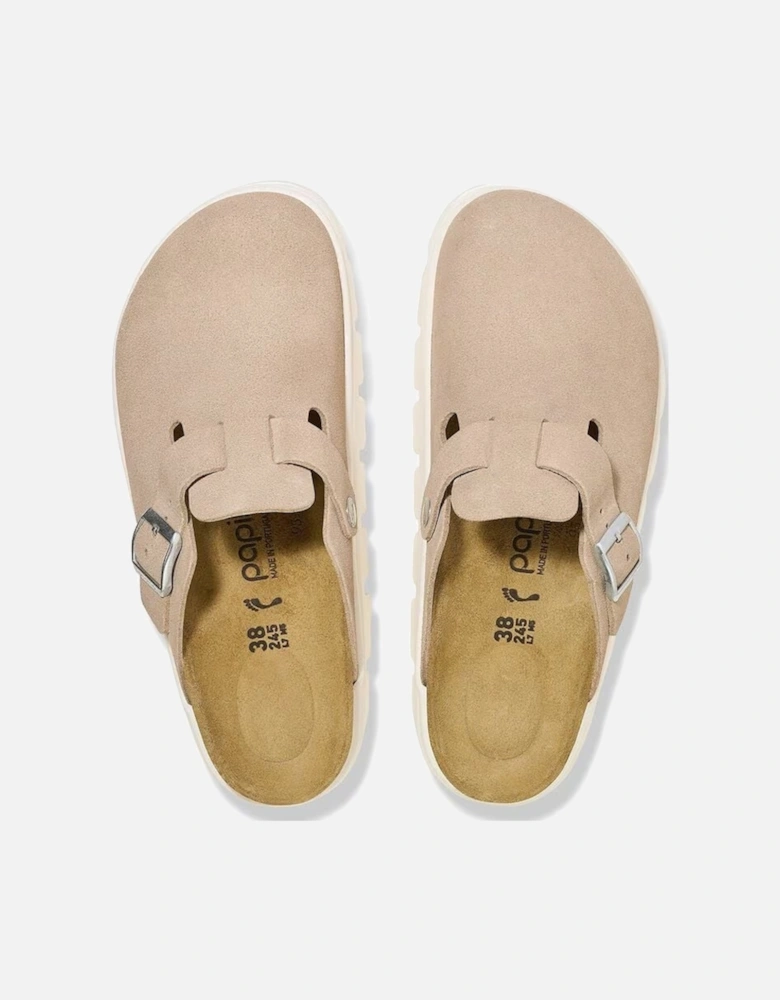 Birkenstock Women's Boston Chunky Suede Leather Narrow Fit Warm Sand