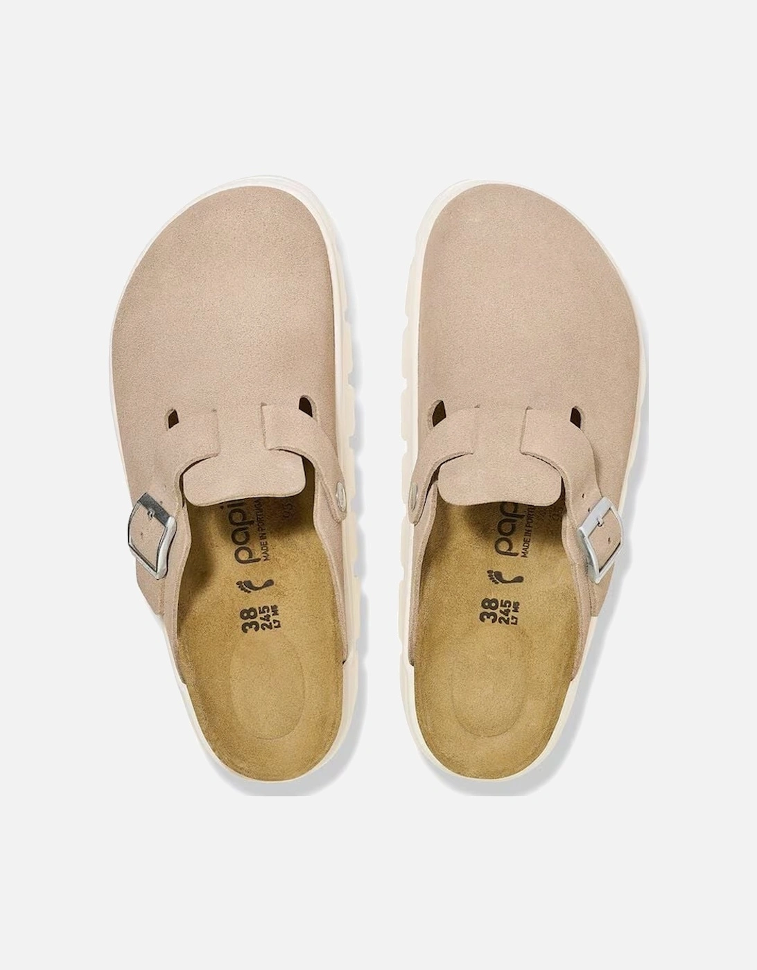 Birkenstock Women's Boston Chunky Suede Leather Narrow Fit Warm Sand