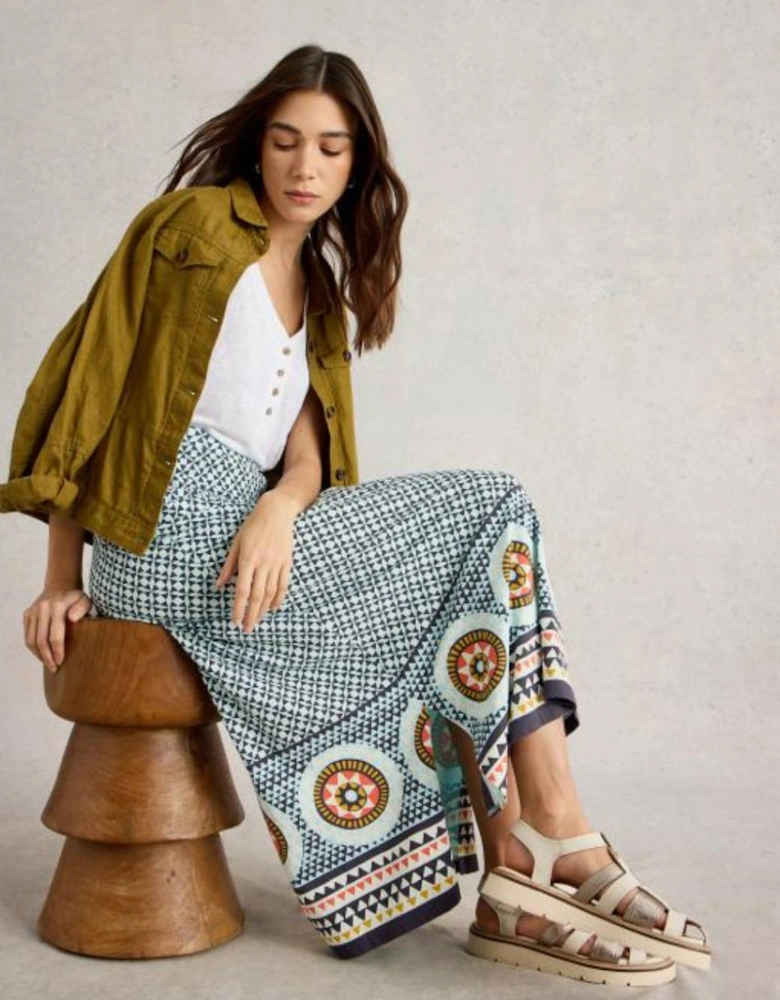 Women's Fay Jersey Maxi Column Skirt Regular Blue Multi