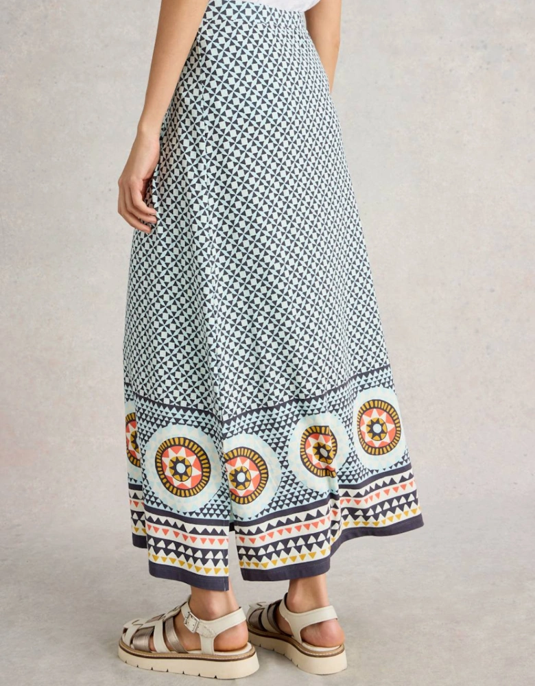Women's Fay Jersey Maxi Column Skirt Regular Blue Multi
