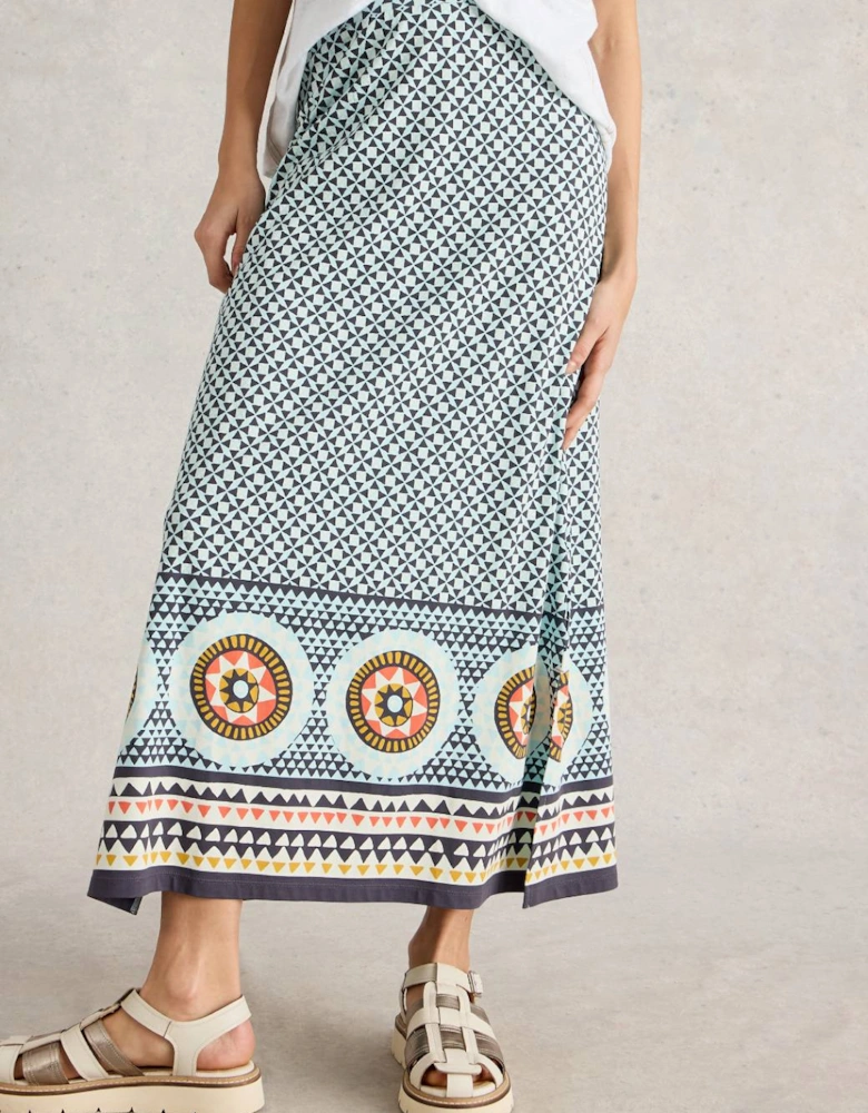 Women's Fay Jersey Maxi Column Skirt Regular Blue Multi