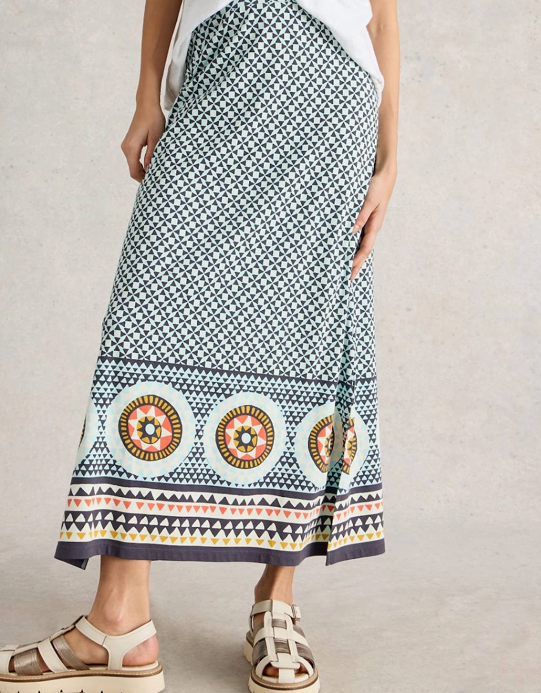 Women's Fay Jersey Maxi Column Skirt Regular Blue Multi, 7 of 6