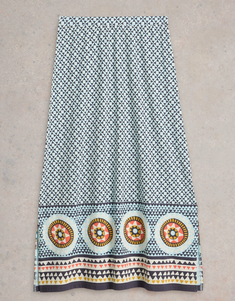 Women's Fay Jersey Maxi Column Skirt Regular Blue Multi