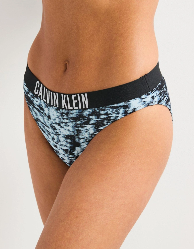 Marble Print Bikini Brief - Black