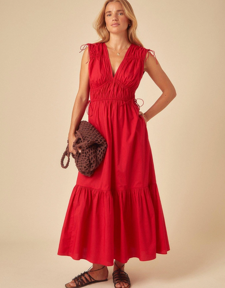 Ianthe Midi Dress - Red