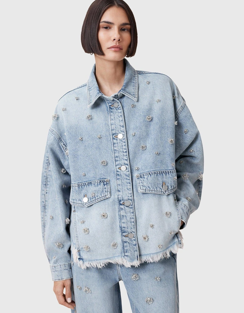 Hettie Embellished Shacket - Blue