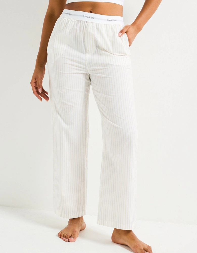 Cotton Poplin Pyjama Pant - Beige