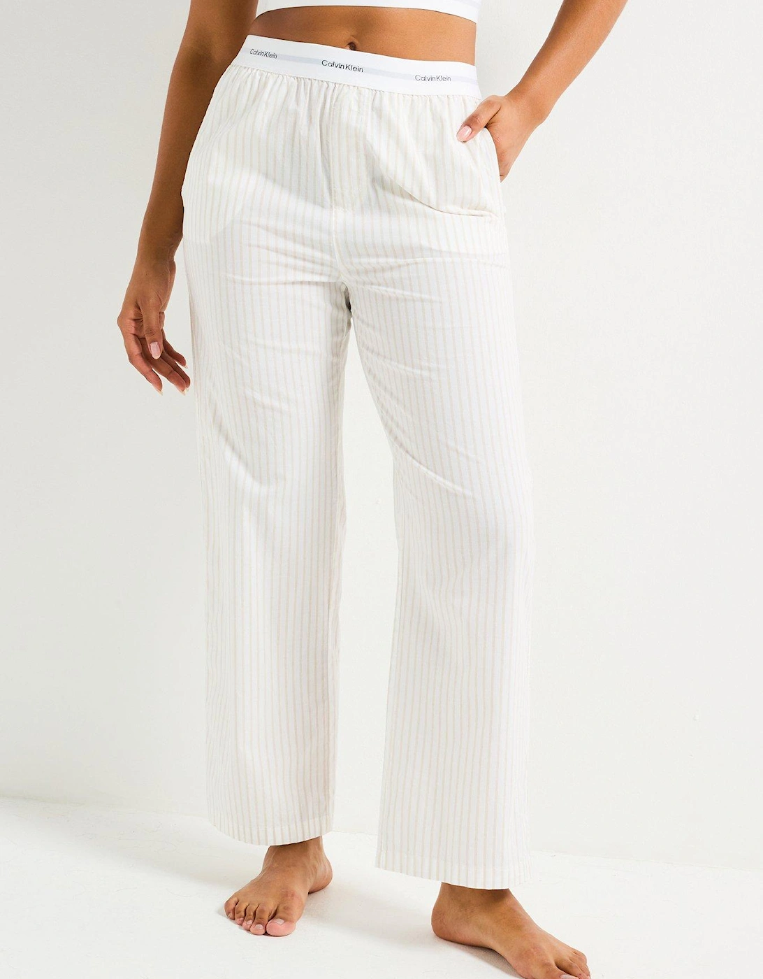 Cotton Poplin Pyjama Pant - Beige, 2 of 1