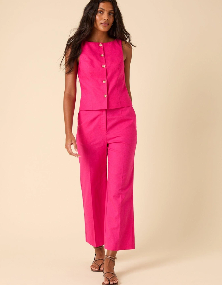 Etta Linen Trouser - Pink