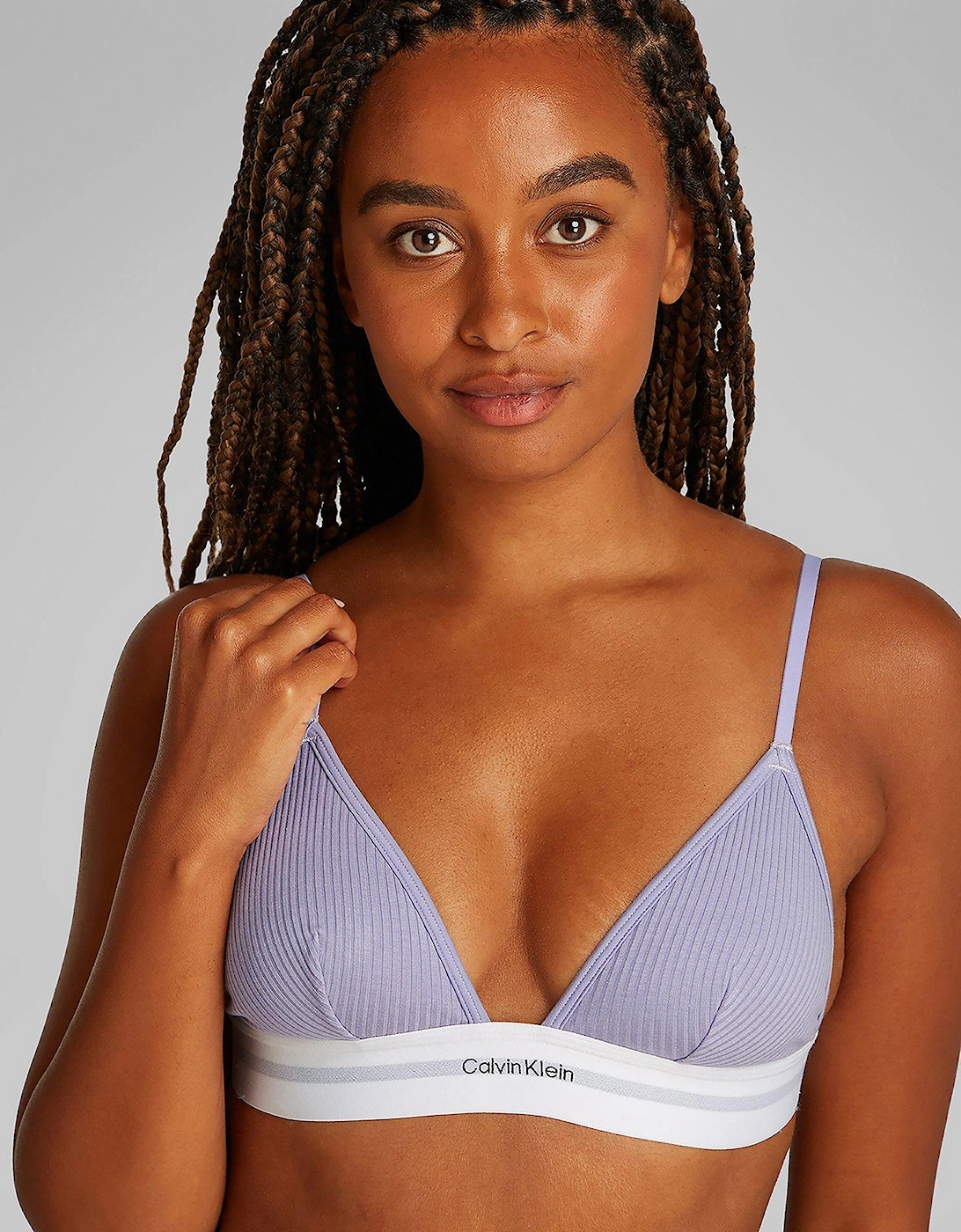 Modal Rib Unlined Triangle Bralette - Purple, 2 of 1