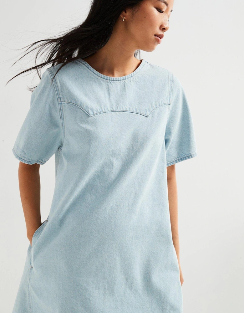 Denim Tee Dress - Put It On Ice