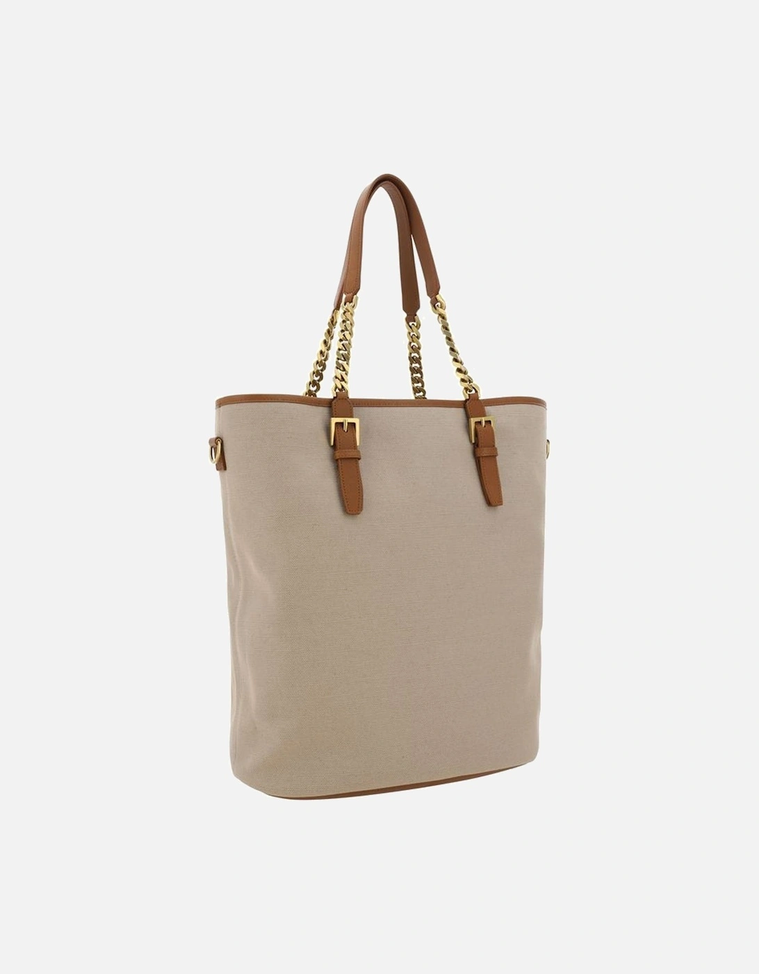 Leather Keychain Shopping Shoulder Bag Women - Beige
